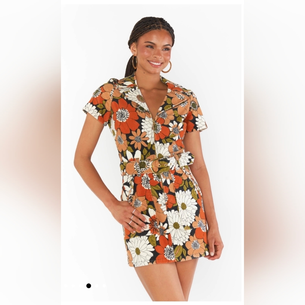 Show Me Your MuMu Outlaw Dress Hutton Floral Corduroy - Picture 6 of 9